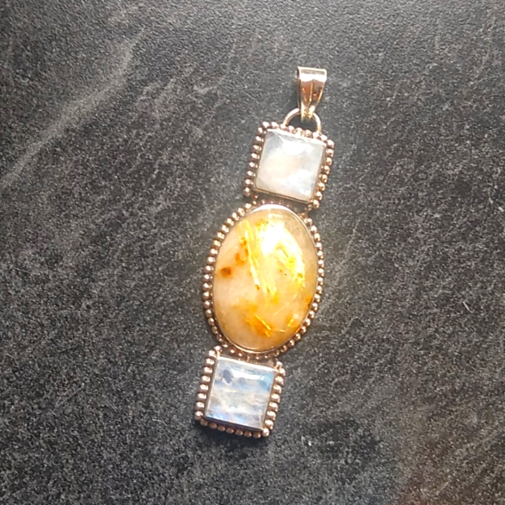 Moonstone and Rutilated Quartz - Picture 2 of 8